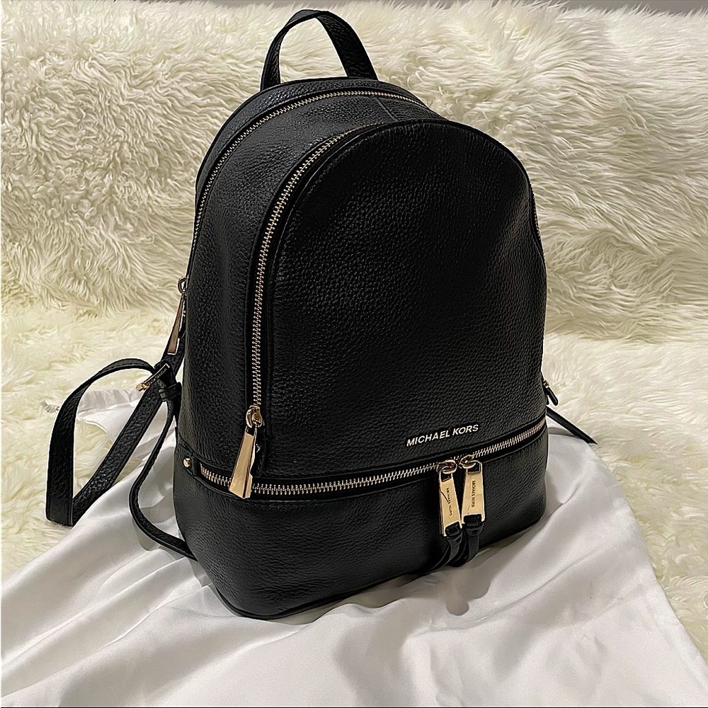 Michael Kors Medium Black Leather Backpack